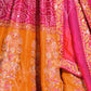 Rajwada Women Pink Silk Blend Semi Stitched Lehenga With Unstitched Blouse