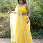 Rajwada Women Designer Yellow Net Semi Stitched Lehenga With Unstitched Blouse