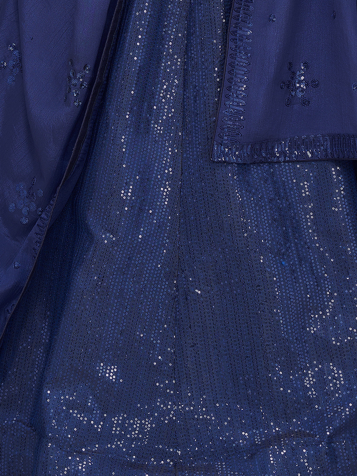 Rajwada - Blue Silk Blend Semi Stitched Lehenga Set