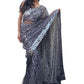 Rajwada Grey Net Saree with unstitched Blouse For Women