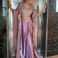 Rajwada Women Designer Lavender Georgette Semi Stitched Lehenga With Unstitched Blouse