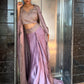 Rajwada Women Designer Lavender Georgette Semi Stitched Lehenga With Unstitched Blouse