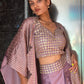 Rajwada Women Designer Lavender Georgette Semi Stitched Lehenga With Unstitched Blouse