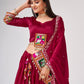 Rajwada Women Embroidery Pink Satin Silk Semi Stitched Lehenga With Unstitched Blouse