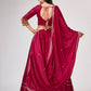Rajwada Women Embroidery Pink Satin Silk Semi Stitched Lehenga With Unstitched Blouse