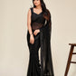 Rajwada Women Black Georgette Embellished Saree With Unstitched Blouse