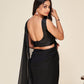 Rajwada Women Black Georgette Embellished Saree With Unstitched Blouse