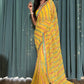 Rajwada Yellow Georgette Saree with unstitched Blouse for Women