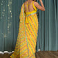 Rajwada Yellow Georgette Saree with unstitched Blouse for Women