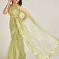 Rajwada Women Sparkling Green Net Sequins Saree