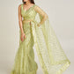 Rajwada Women Sparkling Green Net Sequins Saree