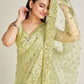 Rajwada Women Sparkling Green Net Sequins Saree