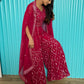 Rajwada Pink Georgette Stitched Co-Ord Set with Unstitched Blouse for Women