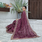 Rajwada Purple Georgette Saree with unstitched Blouse for Women