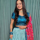 Rajwada Blue Chinon Silk Embroidered Semi-Stitched Lehenga For Women