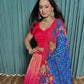 Rajwada Red Chinon Silk Embroidered Semi-Stitched Lehenga For Women