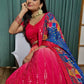 Rajwada Red Chinon Silk Embroidered Semi-Stitched Lehenga For Women