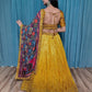 Rajwada Yellow Chinon Silk Embroidered Semi-Stitched Lehenga For Women