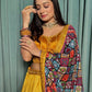 Rajwada Yellow Chinon Silk Embroidered Semi-Stitched Lehenga For Women