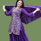 Rajwada Purple Chinon Embellished Stitched Kurta Set For Women