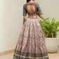 Rajwada Multicolor Silk Blend Embroidered Semi-Stitched Lehenga For Women