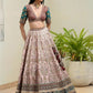 Rajwada Multicolor Silk Blend Embroidered Semi-Stitched Lehenga For Women