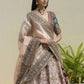 Rajwada Multicolor Silk Blend Embroidered Semi-Stitched Lehenga For Women