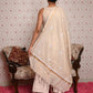Rajwada Women Beige Shimmered Polyester Chikankari Beads Embroidered Unstitched Kurta Set