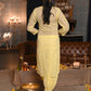 Rajwada Women Yellow Chequered Voile Chikankari Embroidered Stitched Kurta With Salwar