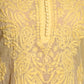 Rajwada Women Yellow Chequered Voile Chikankari Embroidered Stitched Kurta With Salwar