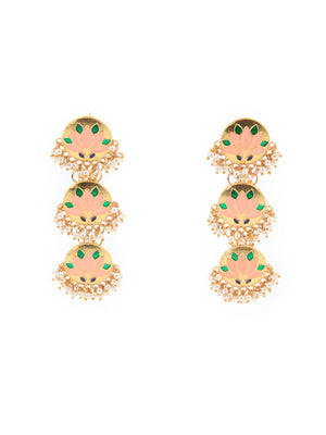 Rajwada Women Delicate Gold Meenakari Earring