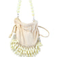 Rajwada Beige Suede Beads Potli For Women