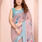 Rajwada Light Pink Cotton Printed Saree For Women