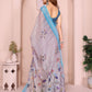 Rajwada Grey Cotton Printed Saree For Women