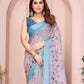 Rajwada Grey Cotton Printed Saree For Women