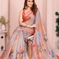 Rajwada Pastel Peach Cotton Printed Saree For Women