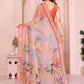 Rajwada Pastel Peach Cotton Printed Saree For Women