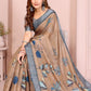 Rajwada Light Brown Cotton Printed Saree For Women