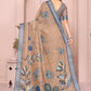 Rajwada Light Brown Cotton Printed Saree For Women