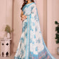 Rajwada Off White Cotton Printed Saree For Women