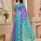 Rajwada Blue And Purple Cotton Printed Saree For Women