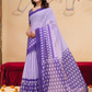 Rajwada Lavender And Purple Cotton Printed Saree For Women