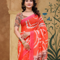 Rajwada Orange And Pink Cotton Printed Saree For Women