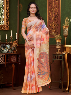 Rajwada Multicolor Cotton Printed Saree For Women