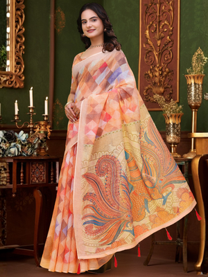 Rajwada Multicolor Cotton Printed Saree For Women