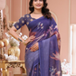 Rajwada Royal Blue Cotton Printed Saree For Women