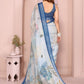 Rajwada Off White Cotton Printed Saree For Women