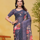 Rajwada Grey Cotton Printed Saree For Women