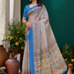 Rajwada Light Grey Cotton Printed Saree For Women