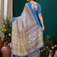 Rajwada Light Grey Cotton Printed Saree For Women